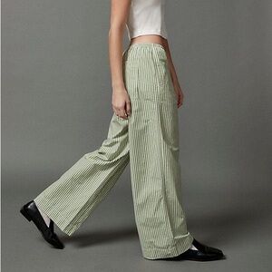 BDG Women’s Striped Pants Green & White Urban Outfitters Size Large